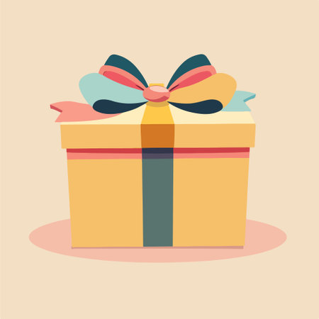 Gift box. Vector illustration in flat style. Isolated on background.のイラスト素材