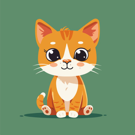 Cute cat cartoon vector illustration. Cute pet animal character design.のイラスト素材