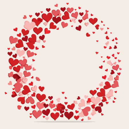 Red heart love confetti. Valentine's day background. Vector illustration.のイラスト素材