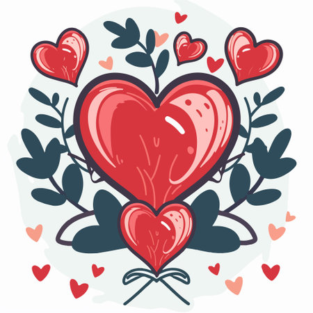 Valentine's day greeting card with heart. Vector illustration.のイラスト素材