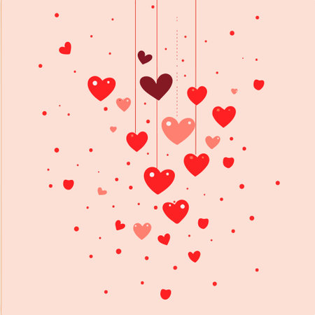 Valentine's day background with red hearts. vector illustration.のイラスト素材