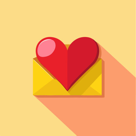 Love letter icon. Flat vector related icon with long shadow for web and mobile applicationsのイラスト素材