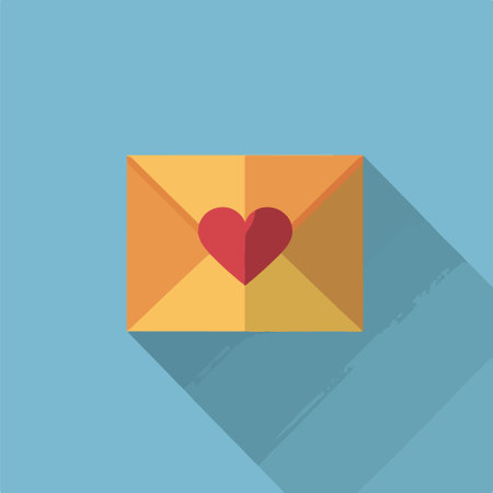 Love letter icon, vector illustration. Flat design style with long shadow,eps10のイラスト素材