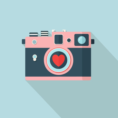 camera icon, vector illustration. Flat design style with long shadow,eps10のイラスト素材