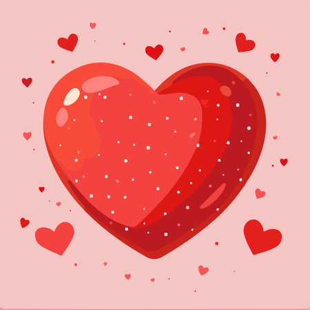 Valentine's day greeting card with red heart. Vector illustration.のイラスト素材