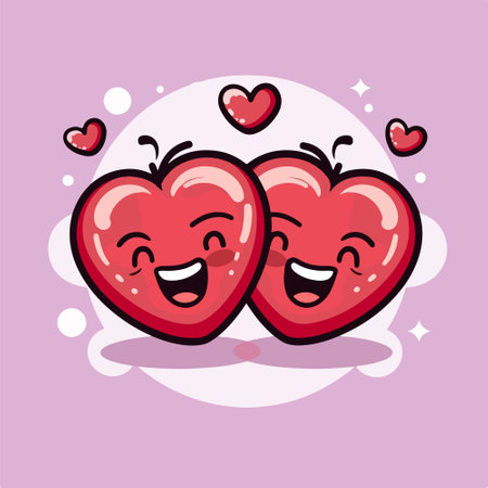 Valentine's day greeting card with cute hearts. Vector illustrationのイラスト素材