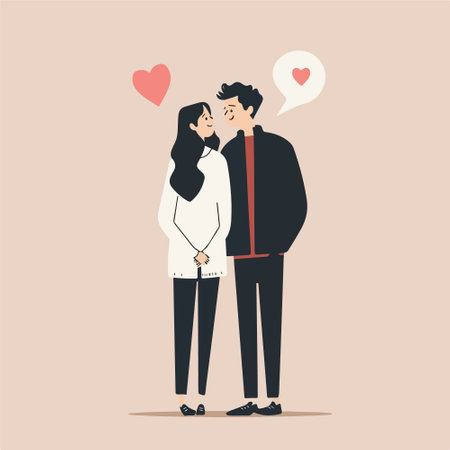 Couple in love. Man and woman in love. Vector illustrationのイラスト素材