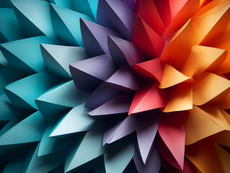 Abstract multicolored origami background. 3d render illustration.の写真素材