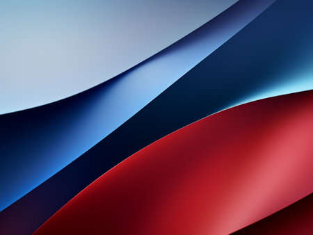 abstract background with blue and red curved lines, vector illustration.の写真素材
