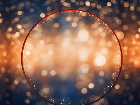 Abstract circular bokeh background. Christmas and New Year concept.の写真素材
