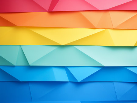 colorful origami paper background,abstract multicolored paper backgroundの写真素材