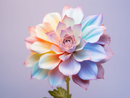 Beautiful colorful dahlia flower on white background, closeup