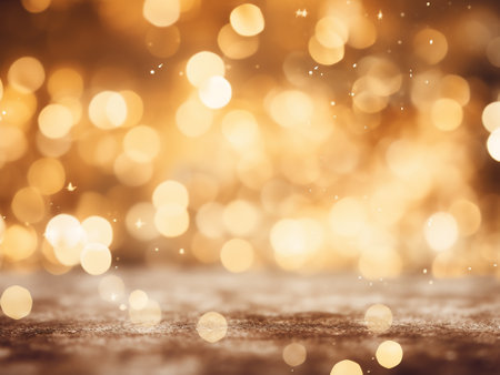 Abstract gold bokeh background. Christmas and New Year concept.の写真素材