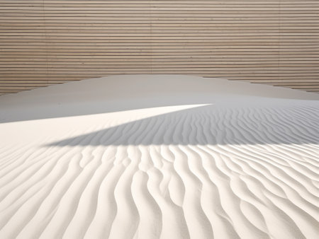 White sand dunes with shadow on the wall. 3d renderingの写真素材