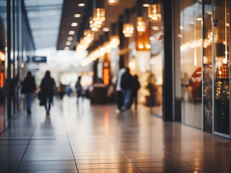 Blurred image of shopping mall and bokeh light background.の写真素材
