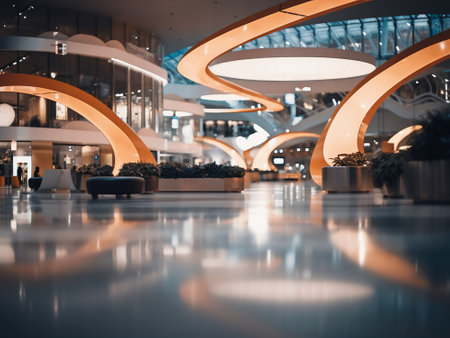 Interior of a modern shopping mall. Shallow depth of fieldの写真素材