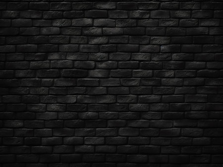 Black brick wall background. Black brick wall texture. Black brick wall background. Black brick wall background.の写真素材