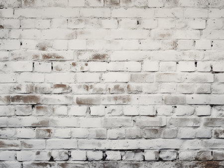 White brick wall texture background for interior or exterior design with copy space for text or image.の写真素材