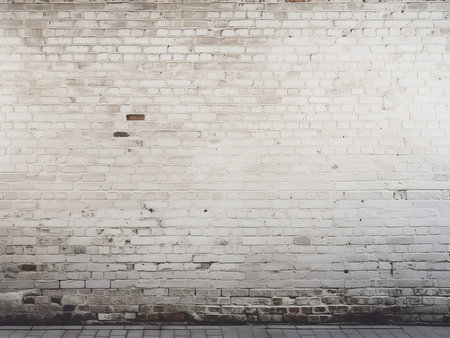 Old white brick wall texture background. Vintage tone filter effect color style.の写真素材