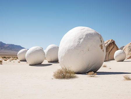 White snowballs in the Namib desert, Namibia, Africaの写真素材
