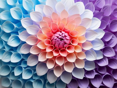 Colorful dahlia flower petals background. Close up.の写真素材