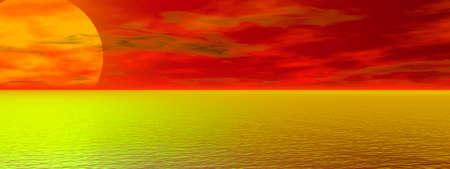 Sunset over a seaの写真素材