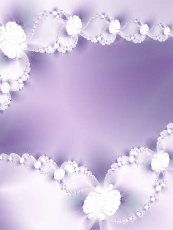 Garland of flowers on a violet backgroundの写真素材
