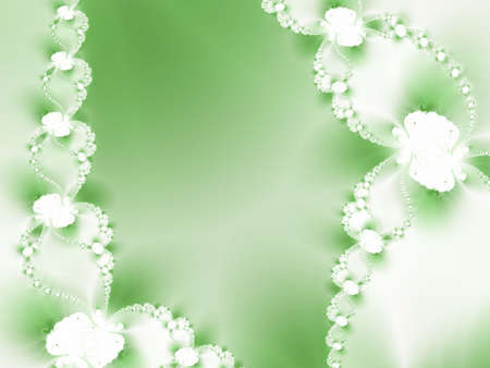 Garland of flowers on a green backgroundの写真素材