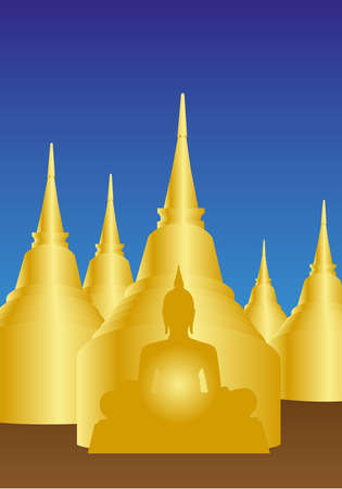 Meditation pagoda backgroundのイラスト素材
