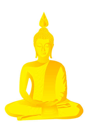 Golden Buddha statueのイラスト素材