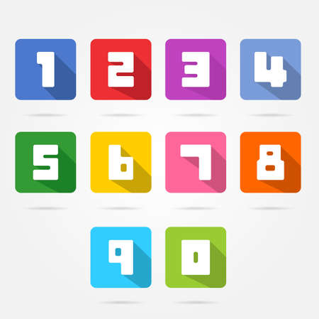 colorful box numbers set のイラスト素材