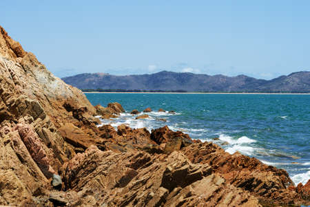 Wild rocky beachの写真素材