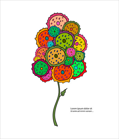 Colorful abstract tree for your design. Stylized tree and text.のイラスト素材