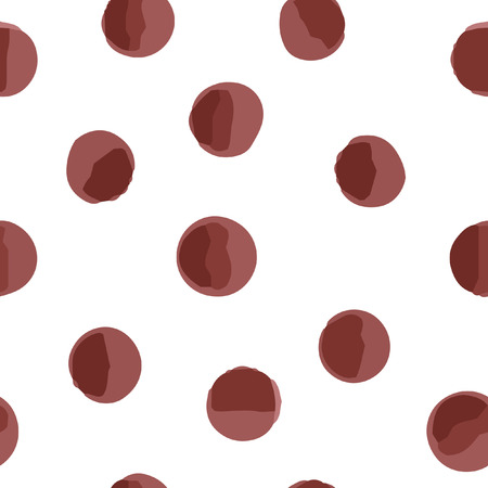 Pattern polka brown and chocolate on a white background. For your design. Vector.のイラスト素材