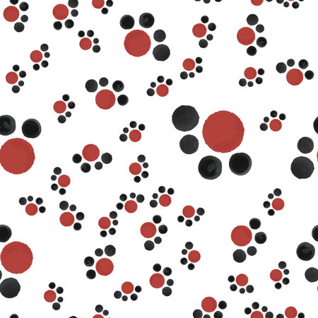 Pattern Seamless Coloring black and red points. For your design. Vector.