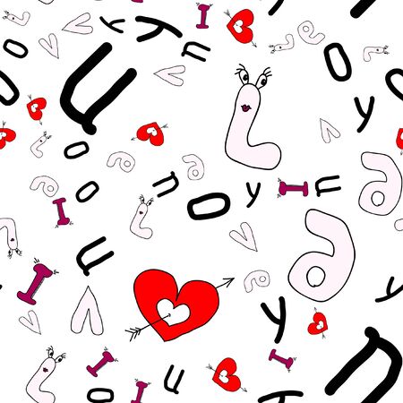Random letters seamless background pattern. Perfect for your design. Vector.のイラスト素材
