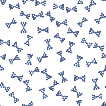 Vector seamless pattern made of bow is blue. For your design.のイラスト素材