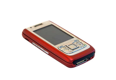 Red mobile phoneの写真素材