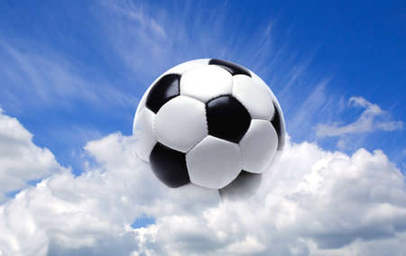 Football ball in the skyの写真素材