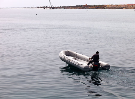 Rubber boatの写真素材