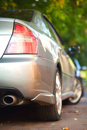 Car rear viewの写真素材