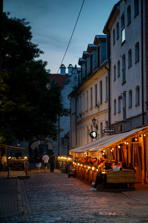 The Swedish gate in old town of Rigaの写真素材