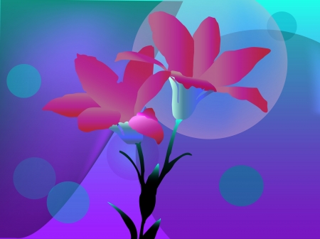 Flowers on a colored backgroundのイラスト素材