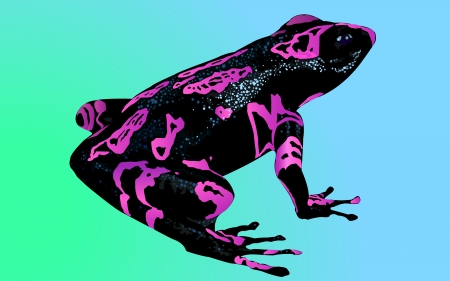Frog on blue green backgroundのイラスト素材