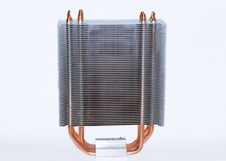 Modern CPU cooler isolated on a white backgroundの写真素材