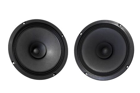 Full-range loudspeakers isolated on white background.の写真素材