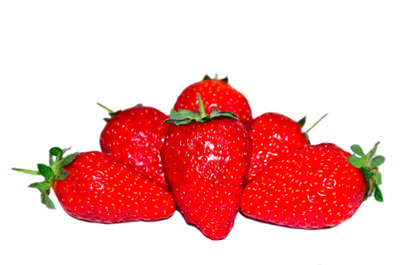 Strawberries - isolated on a white backgroundの写真素材
