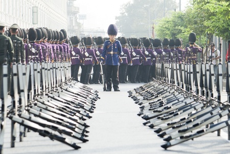 BANGKOK, THAILAND - DECEMBER 5 Impressive Military Parade for H M King Bhumibol Adulyadej, Rama IX of the Chakri Dynasty on December 5, 2011のeditorial素材