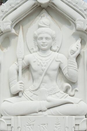 Buddha in stone sculptureの写真素材