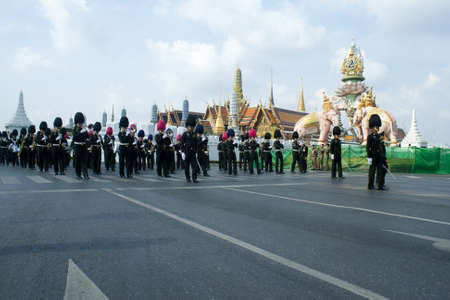 BANGKOK, THAILAND - MARCH 18    Preparing for the royal cremation ceremony of Prince Bejaratana Rajasuda Sirisobhabannavadi  Soldiers of the Sanam Luang, Bangkok Thailand  on march 18,2012 のeditorial素材